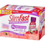 Meal Replacement Shake, Strawberries & Cream, 8 Pack