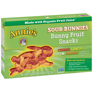 Sour Bunnies Bunny Fruit Snacks, Cherry, Lemon & Orange