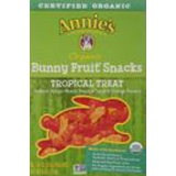 Bunny Fruit Flavored Snacks, Organic, Tropical Treat