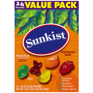 Sunkist Fruit Flavored Snacks 24 Ea