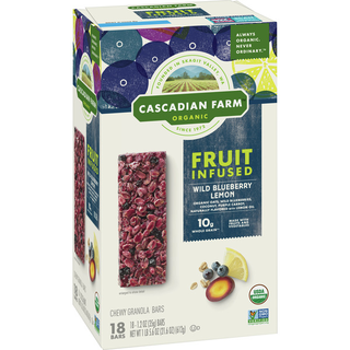 Cascadian Farm Organic Fruit Infused Chewy Wild Blueberry Lemon Granola Bars 18