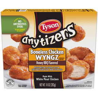 Tyson Any'tizers Boneless Honey Bbq Flavored Chicken Wyngz 10 Oz
