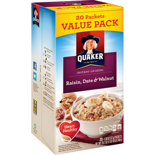 Instant Oatmeal, Raisin, Date & Walnut, Value Pack