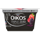 Yogurt, Blended Greek, Nonfat, Mixed Berry Flavored