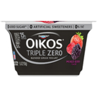 Yogurt, Blended Greek, Nonfat, Mixed Berry Flavored