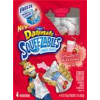 Danimals Squeezable Lowfat Yogurt, Strawberry Milkshake Flavor
