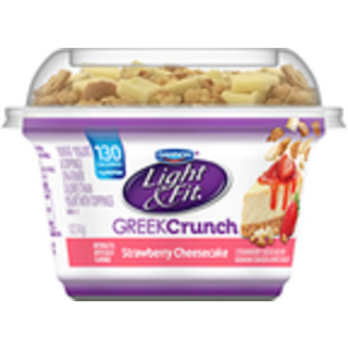 Yogurt & Toppings, Fat Free, Greek Crunch, Strawberry Cheesecake