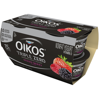Yogurt, Greek, Mixed Berry Flavored, Blended, 4 Pack