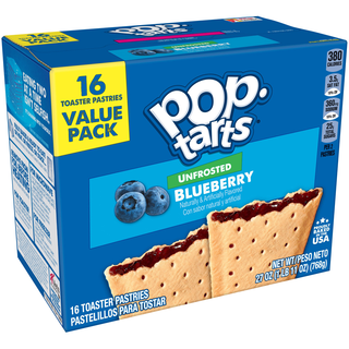 Toaster Pastries, Blueberry, Unfrosted, Value Pack