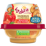 Hummus with Pretzels, Roasted Red Pepper