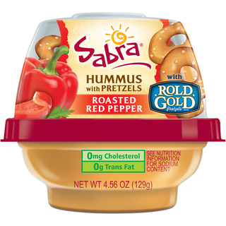 Hummus with Pretzels, Roasted Red Pepper