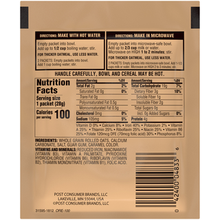 Hearty Traditions Oatmeal, Regular Flavor
