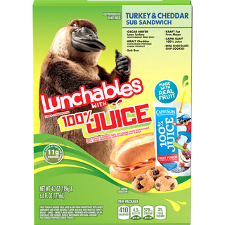 Lunchables with 100% Juice, Turkey & Cheddar Sub Sandwich