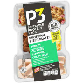 Portable Protein Pack, {protein & Fiber Plates, Turkey, Cherry Granola Clusters,