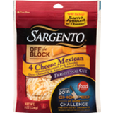 Shredded Cheese, 4 Cheese Mexican, Traditional Cut