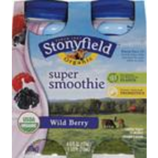Stonyfield Organic Lowfat Yogurt Wild Berry Probiotic Smoothie 4 - 6 Fl Oz Bottl