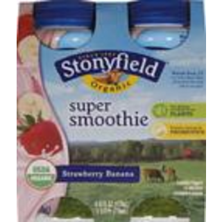 Stonyfield Lowfat Yogurt Strawberry Banana Probiotic Smoothie 4 - 6 Fl Oz Bottle