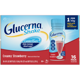 Glucerna Value Size Original Creamy Strawberry Shake 16 - 8 Fl Oz Bottles