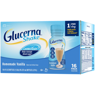 Glucerna Value Size Original Homemade Vanilla Shake 16 - 8 Fl Oz Bottles