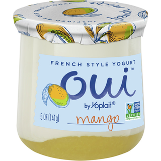 Yogurt, Whole Milk, French Style, Fruit on the Bottom, Mango