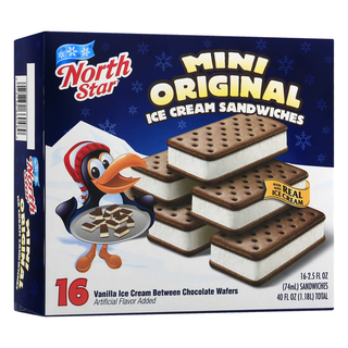 Mini Original Vanilla Ice Cream Between Chocolate Wafers Sandwiches