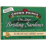 Crown Prince One Layer In Oil/no Salt Added Brisling Sardines 3.75 Oz