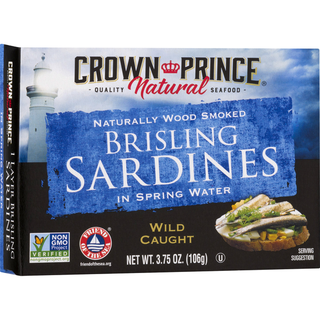 Naturally Wood Smoked Brisling Sardines, in Spring Water