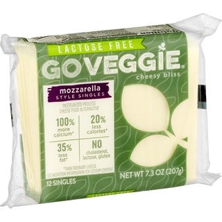 Go Veggie Style Singles Mozzarella Cheese Food Alternative 12 Ea