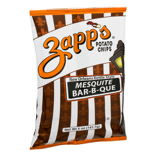 Zapp's New Orleans Kettle Style Mesquite Bar-b-que Flavored Potato Chips 5 Oz
