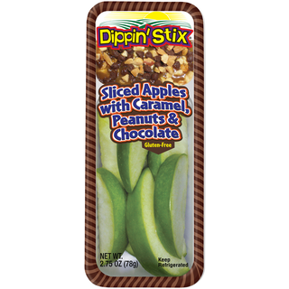 Sliced Apples with Caramel, Peanuts & Chocolate