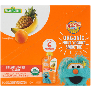 Earth's Best Organic Sesame Street Pineapple Orange Banana Organic Fruit Yogurt