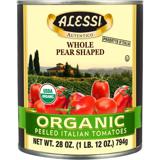 Alessi Whole Pear Shape Organic Peeled Italian Tomatoes 28 Oz