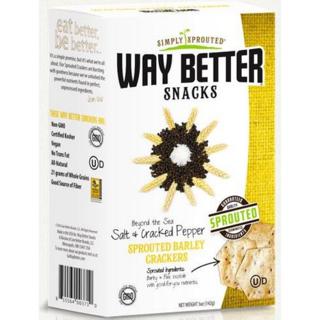 Sprouted Barley Crackers, Salt + Cracked Pepper